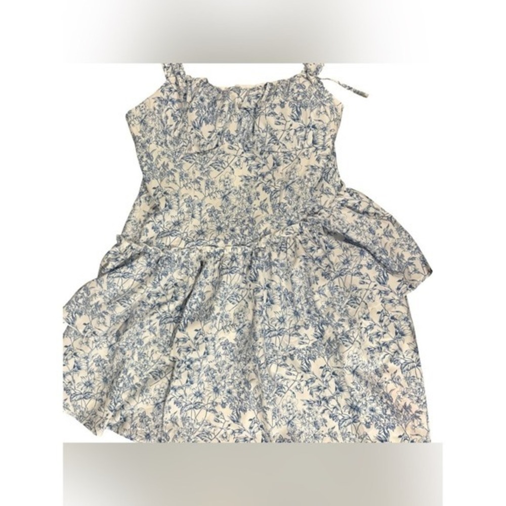 Cottagecore Blue White Ditsy Floral Print Smocked Sundress Size XS‎ NWT Coquette